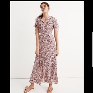 Madewell Tie-Sleeve Maxi Dress in Oasis Palms NWT